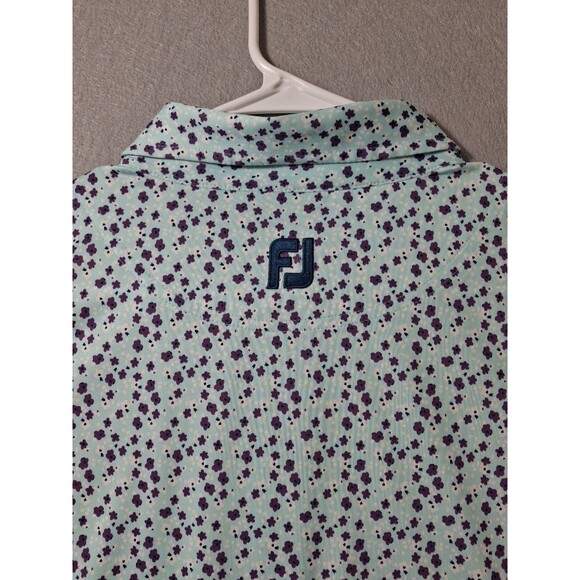 FootJoy Polo Shirt Men's XL Floral Geometric AOP Pattern Golf Holiday PCB - Picture 6 of 8